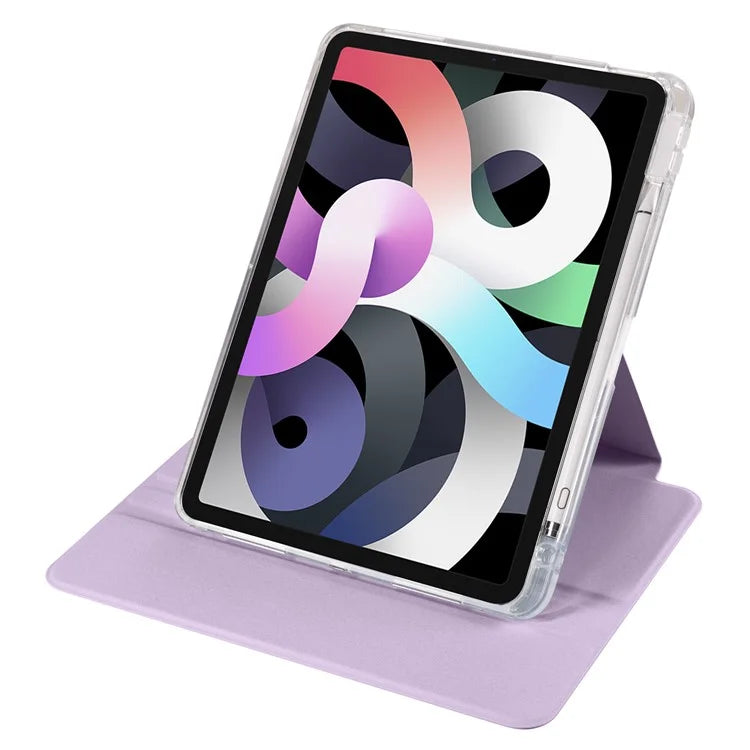 For iPad Air 11 (2024) Case Rotating Stand Leather+Clear TPU Detachable Tablet Cover
