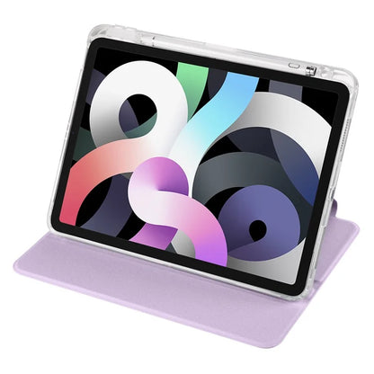 For iPad Air 11 (2024) Case Rotating Stand Leather+Clear TPU Detachable Tablet Cover