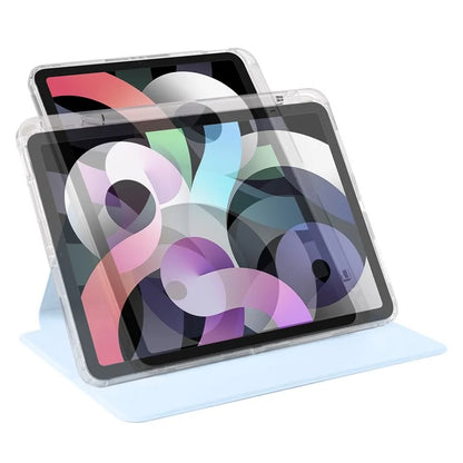 For iPad Air 13 (2024) Case Rotary Stand PU Leather Detachable Clear TPU Tablet Cover