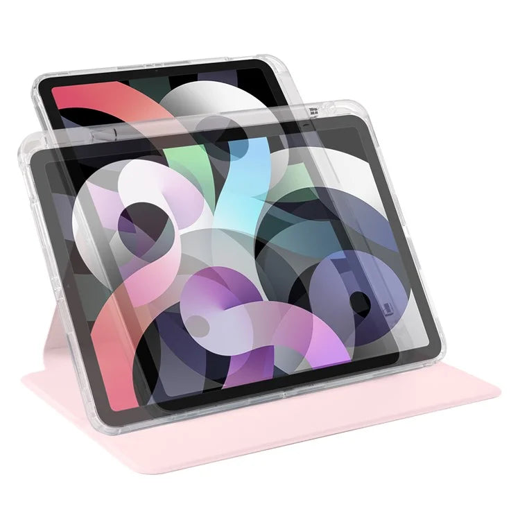 For iPad Air 13 (2024) Case Rotary Stand PU Leather Detachable Clear TPU Tablet Cover