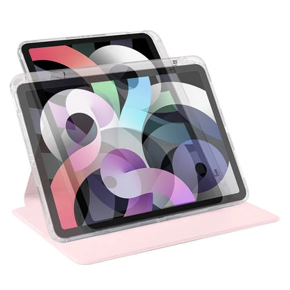 For iPad Air 13 (2024) Case Rotary Stand PU Leather Detachable Clear TPU Tablet Cover