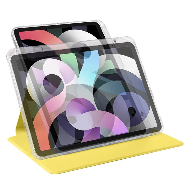 For iPad Air 13 (2024) Case Rotary Stand PU Leather Detachable Clear TPU Tablet Cover