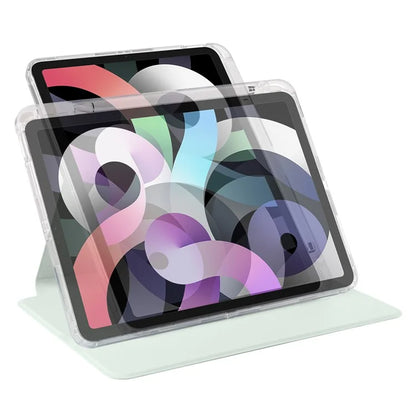 For iPad Air 13 (2024) Case Rotary Stand PU Leather Detachable Clear TPU Tablet Cover