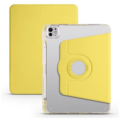For iPad Pro 11 (2024) Clear Case Rotary Stand Detachable PU Leather TPU Tablet Cover