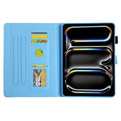 For iPad Pro 11 (2024) Case Pattern Printing Card Slots Leather Tablet Cover
