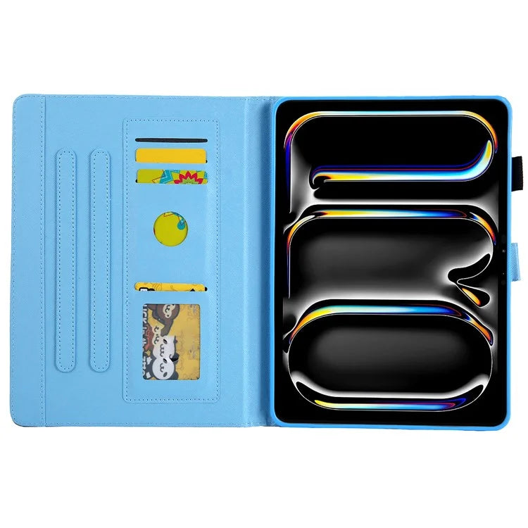For iPad Pro 11 (2024) Case Pattern Printing Card Slots Leather Tablet Cover