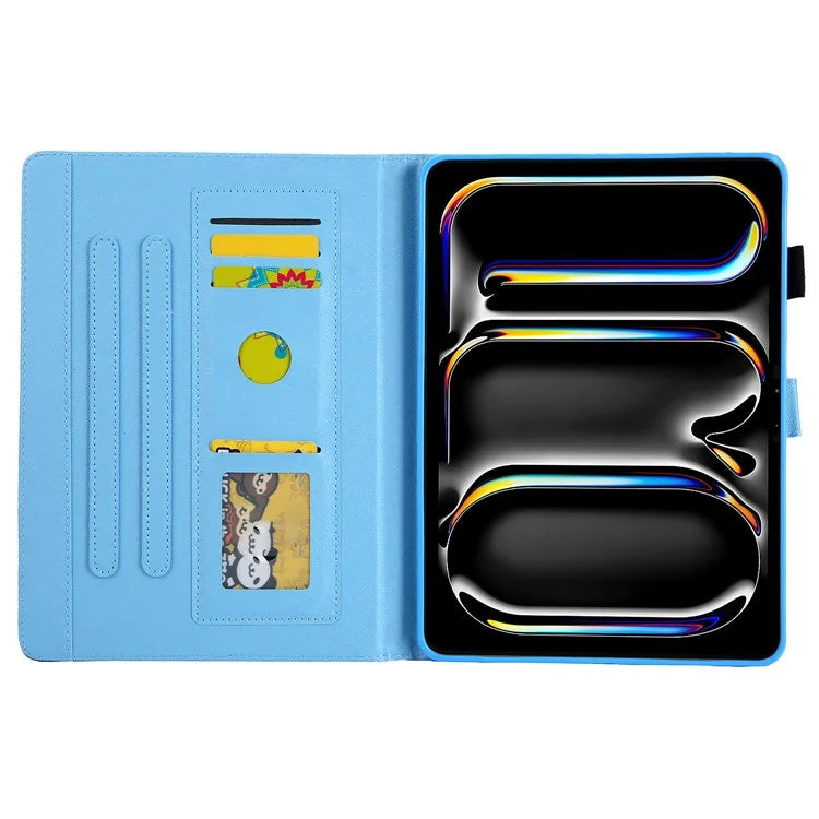 For iPad Pro 11 (2024) Case Pattern Printing Card Slots Leather Tablet Cover