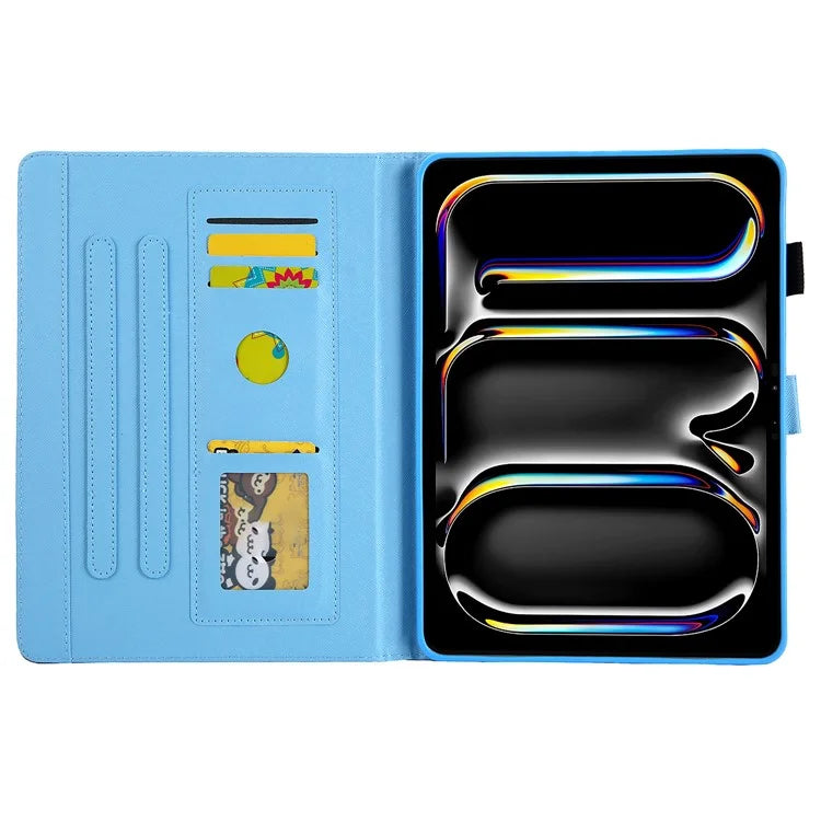 For iPad Pro 11 (2024) Case Pattern Printing Card Slots Leather Tablet Cover