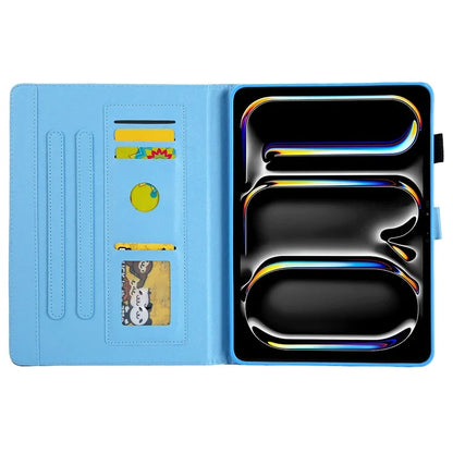 For iPad Pro 11 (2024) Case Pattern Printing Card Slots Leather Tablet Cover