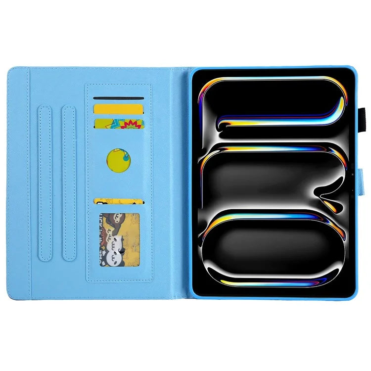 For iPad Pro 11 (2024) Case Pattern Printing Card Slots Leather Tablet Cover