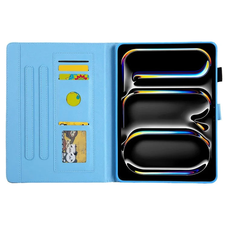 For iPad Pro 11 (2024) Case Pattern Printing Card Slots Leather Tablet Cover