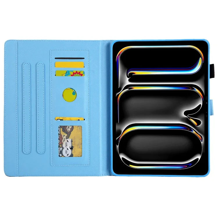 For iPad Pro 11 (2024) Case Pattern Printing Card Slots Leather Tablet Cover