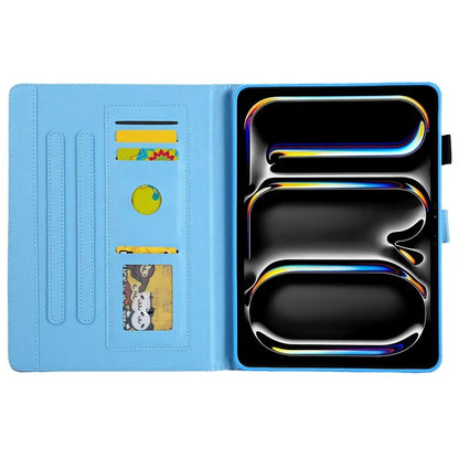 For iPad Pro 11 (2024) Case Pattern Printing Card Slots Leather Tablet Cover