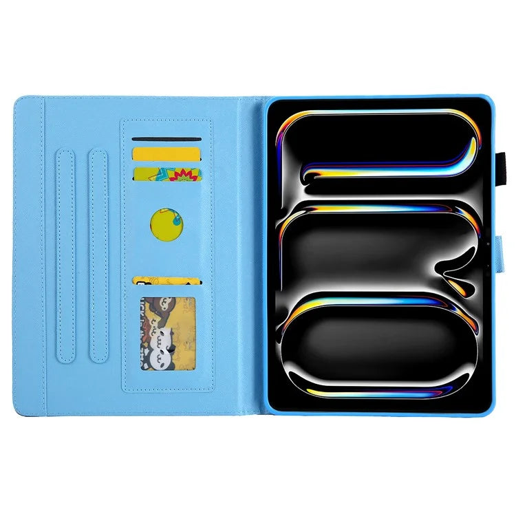 For iPad Pro 11 (2024) Case Pattern Printing Card Slots Leather Tablet Cover
