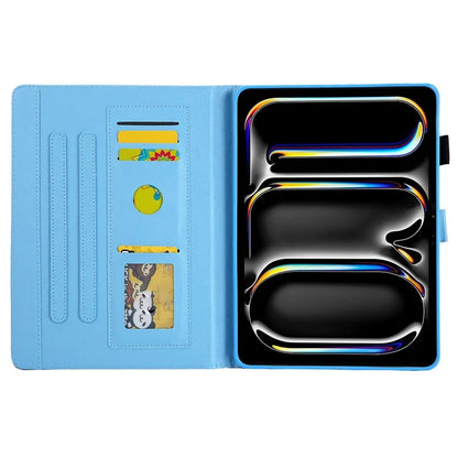 For iPad Pro 11 (2024) Case Pattern Printing Card Slots Leather Tablet Cover
