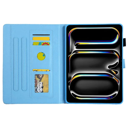 For iPad Pro 11 (2024) Case Pattern Printing Card Slots Leather Tablet Cover