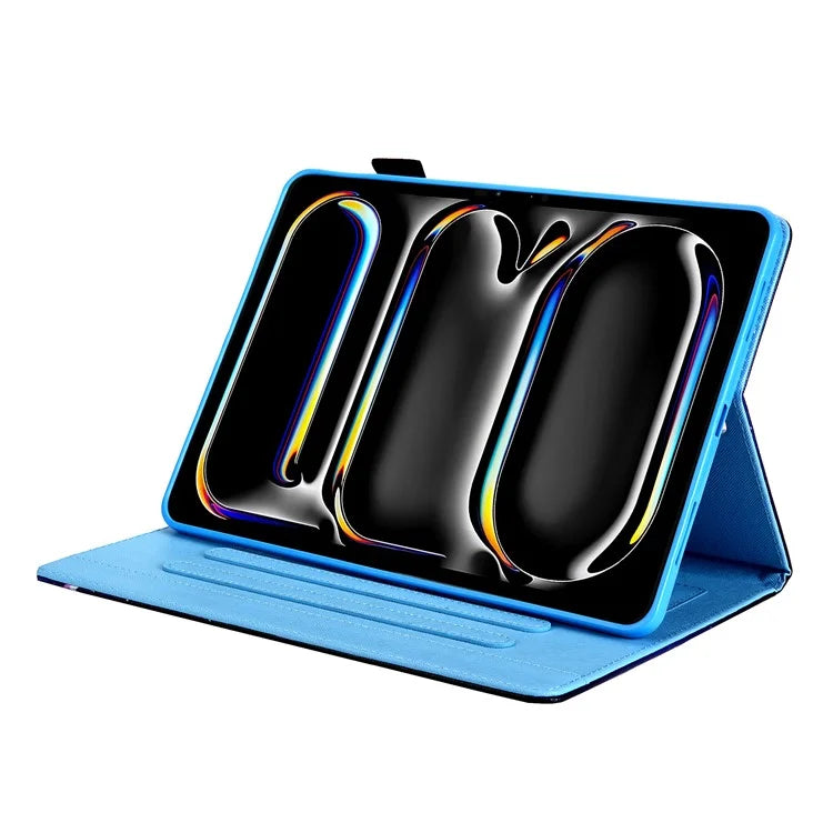 For iPad Pro 11 (2024) Case Pattern Printing Card Slots Leather Tablet Cover
