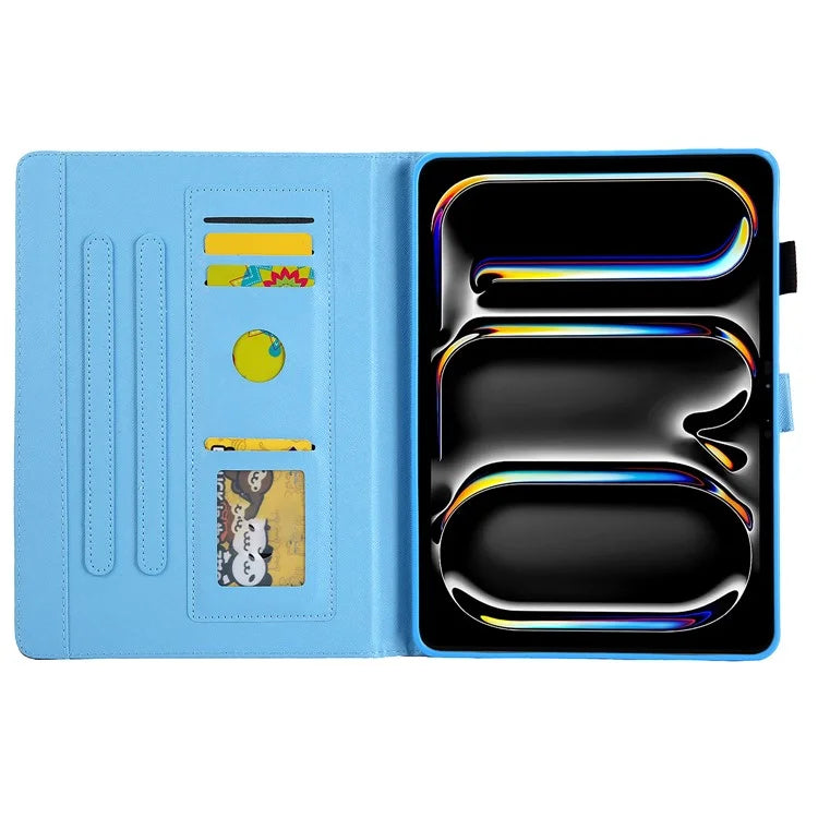 For iPad Pro 11 (2024) Case Pattern Printing Card Slots Leather Tablet Cover