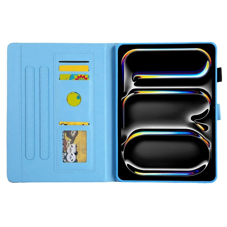 For iPad Pro 11 (2024) Case Pattern Printing Card Slots Leather Tablet Cover