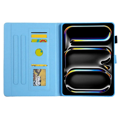 For iPad Pro 11 (2024) Case Pattern Printing Card Slots Leather Tablet Cover