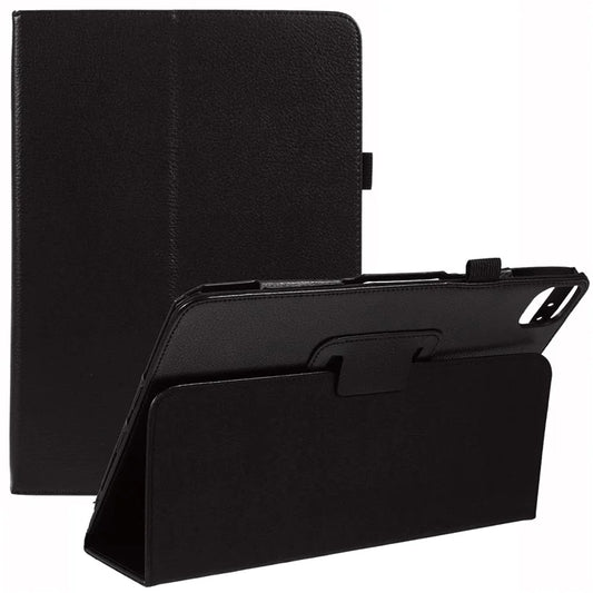 For iPad Air 11 (2024) Case Litchi Texture Leather Tablet Cover with Bi-Fold Stand