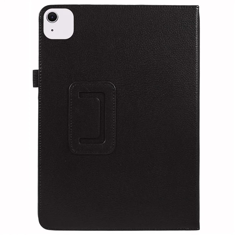 For iPad Air 11 (2024) Case Litchi Texture Leather Tablet Cover with Bi-Fold Stand