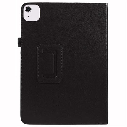 For iPad Air 11 (2024) Case Litchi Texture Leather Tablet Cover with Bi-Fold Stand