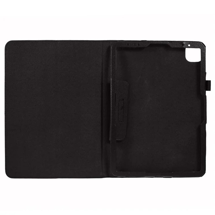 For iPad Air 11 (2024) Case Litchi Texture Leather Tablet Cover with Bi-Fold Stand