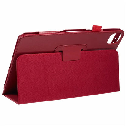 For iPad Air 11 (2024) Case Litchi Texture Leather Tablet Cover with Bi-Fold Stand