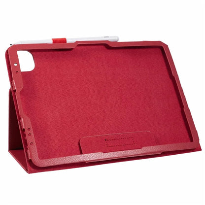 For iPad Air 11 (2024) Case Litchi Texture Leather Tablet Cover with Bi-Fold Stand