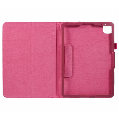 For iPad Air 11 (2024) Case Litchi Texture Leather Tablet Cover with Bi-Fold Stand
