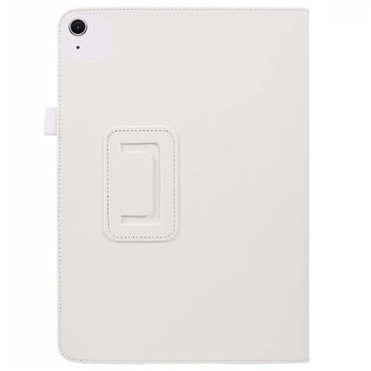 For iPad Air 11 (2024) Case Litchi Texture Leather Tablet Cover with Bi-Fold Stand