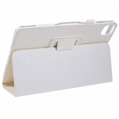 For iPad Air 11 (2024) Case Litchi Texture Leather Tablet Cover with Bi-Fold Stand