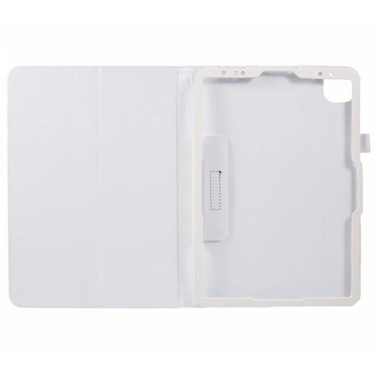 For iPad Air 11 (2024) Case Litchi Texture Leather Tablet Cover with Bi-Fold Stand