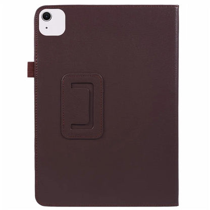 For iPad Air 11 (2024) Case Litchi Texture Leather Tablet Cover with Bi-Fold Stand
