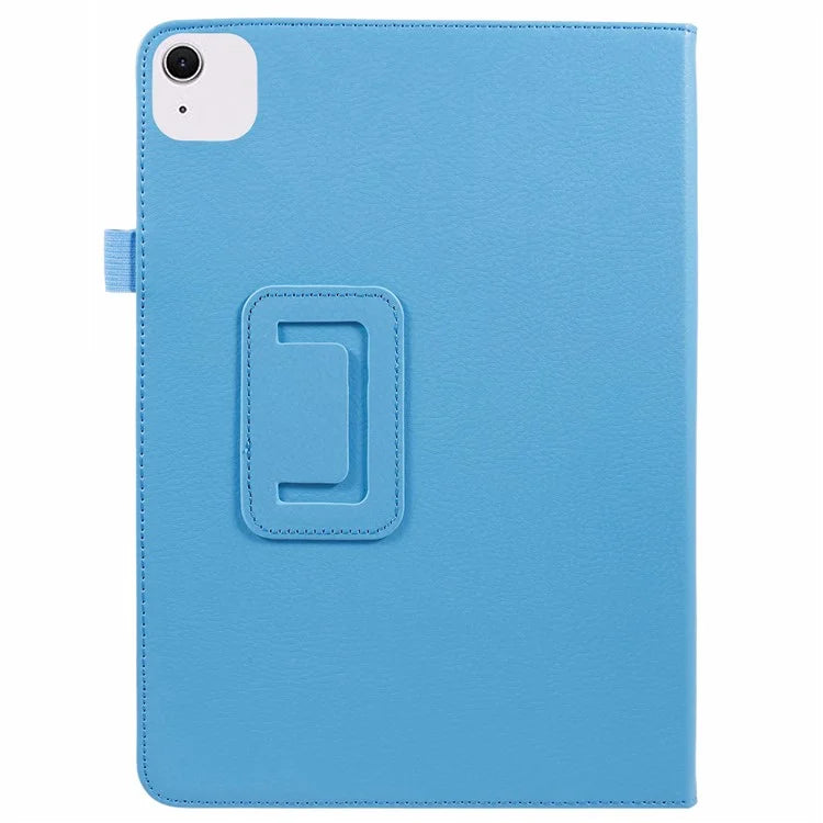 For iPad Air 11 (2024) Case Litchi Texture Leather Tablet Cover with Bi-Fold Stand