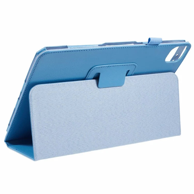 For iPad Air 11 (2024) Case Litchi Texture Leather Tablet Cover with Bi-Fold Stand