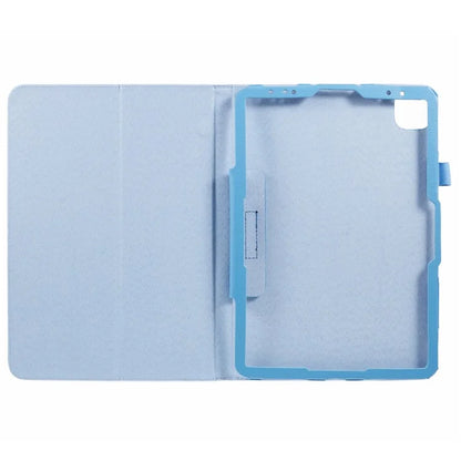 For iPad Air 11 (2024) Case Litchi Texture Leather Tablet Cover with Bi-Fold Stand