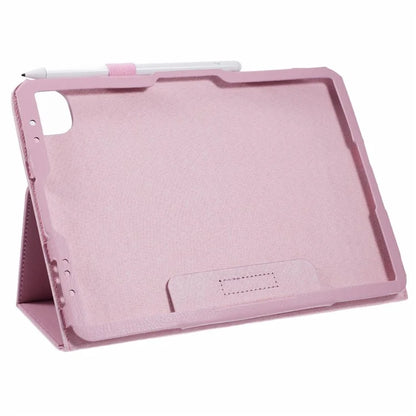 For iPad Air 11 (2024) Case Litchi Texture Leather Tablet Cover with Bi-Fold Stand