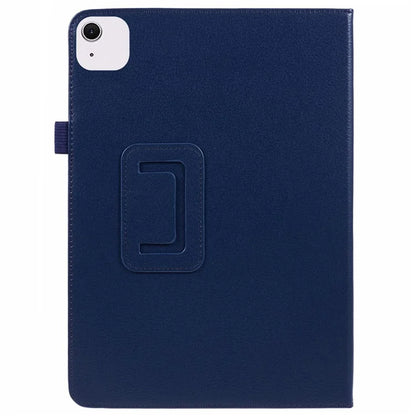 For iPad Air 11 (2024) Case Litchi Texture Leather Tablet Cover with Bi-Fold Stand