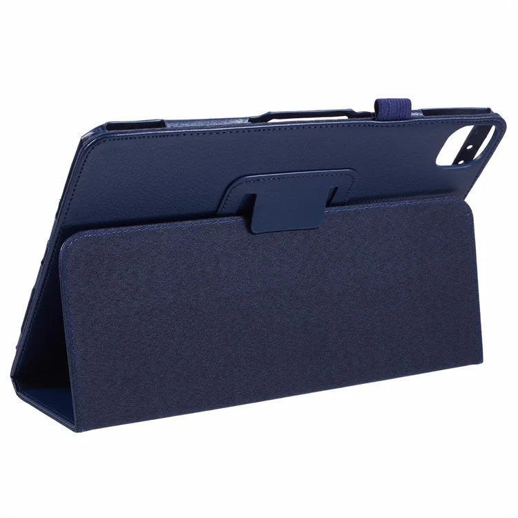 For iPad Air 11 (2024) Case Litchi Texture Leather Tablet Cover with Bi-Fold Stand