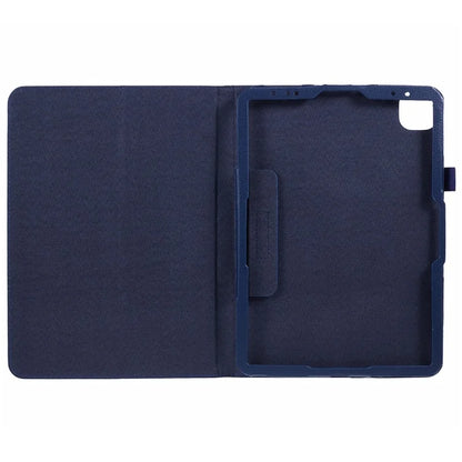 For iPad Air 11 (2024) Case Litchi Texture Leather Tablet Cover with Bi-Fold Stand