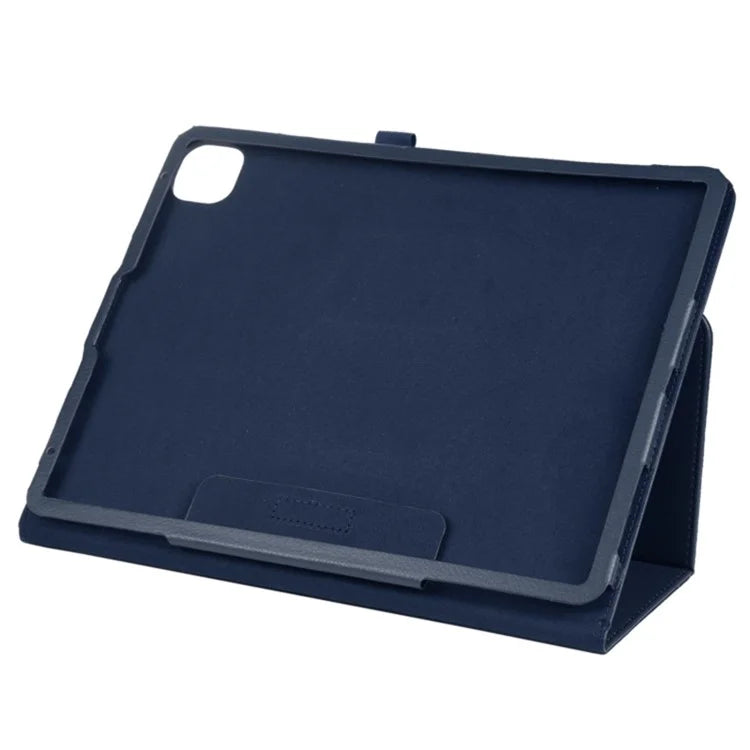 For iPad Pro 11 (2024) Case Bi-Fold Stand PU Leather Tablet Cover with Stylus Loop Design