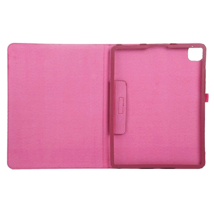 For iPad Pro 11 (2024) Case Bi-Fold Stand PU Leather Tablet Cover with Stylus Loop Design