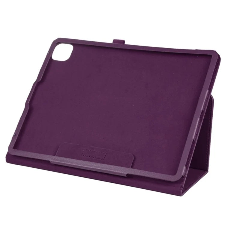For iPad Pro 11 (2024) Case Bi-Fold Stand PU Leather Tablet Cover with Stylus Loop Design