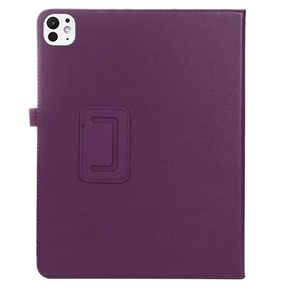 For iPad Pro 11 (2024) Case Bi-Fold Stand PU Leather Tablet Cover with Stylus Loop Design