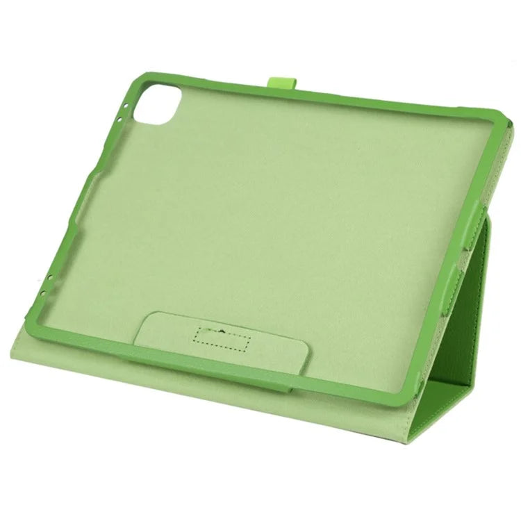 For iPad Pro 11 (2024) Case Bi-Fold Stand PU Leather Tablet Cover with Stylus Loop Design