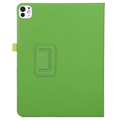 For iPad Pro 11 (2024) Case Bi-Fold Stand PU Leather Tablet Cover with Stylus Loop Design