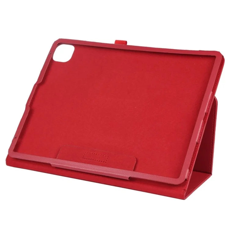 For iPad Pro 11 (2024) Case Bi-Fold Stand PU Leather Tablet Cover with Stylus Loop Design