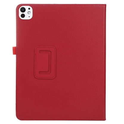 For iPad Pro 11 (2024) Case Bi-Fold Stand PU Leather Tablet Cover with Stylus Loop Design